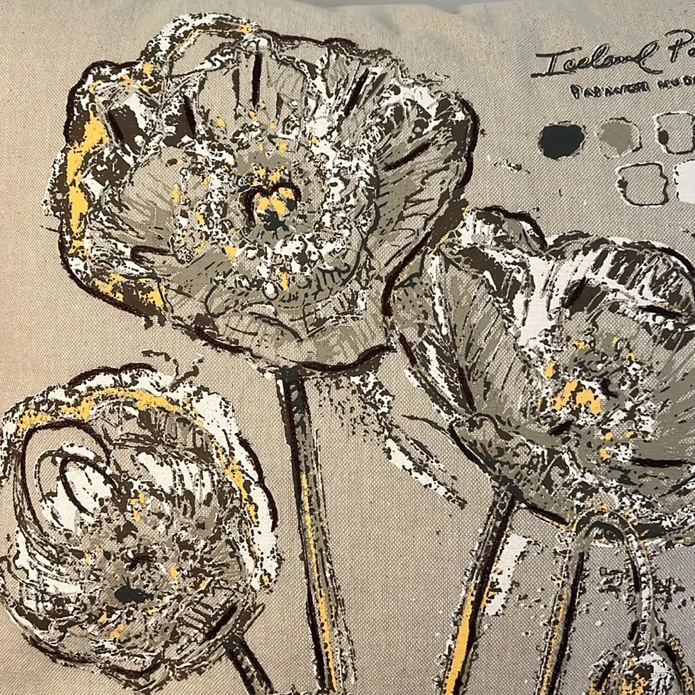 NEW Iceland Poppy Pillow by Creative Co-Op - Picture 6 of 6